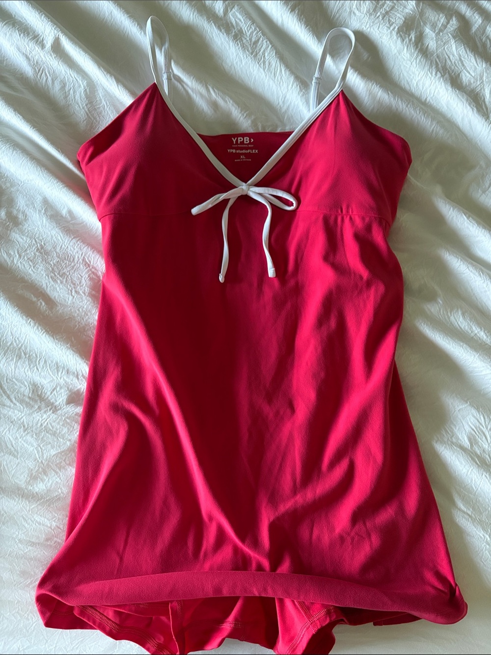Red YPB (Abercrombie) spaghetti strap tank top exercise dress